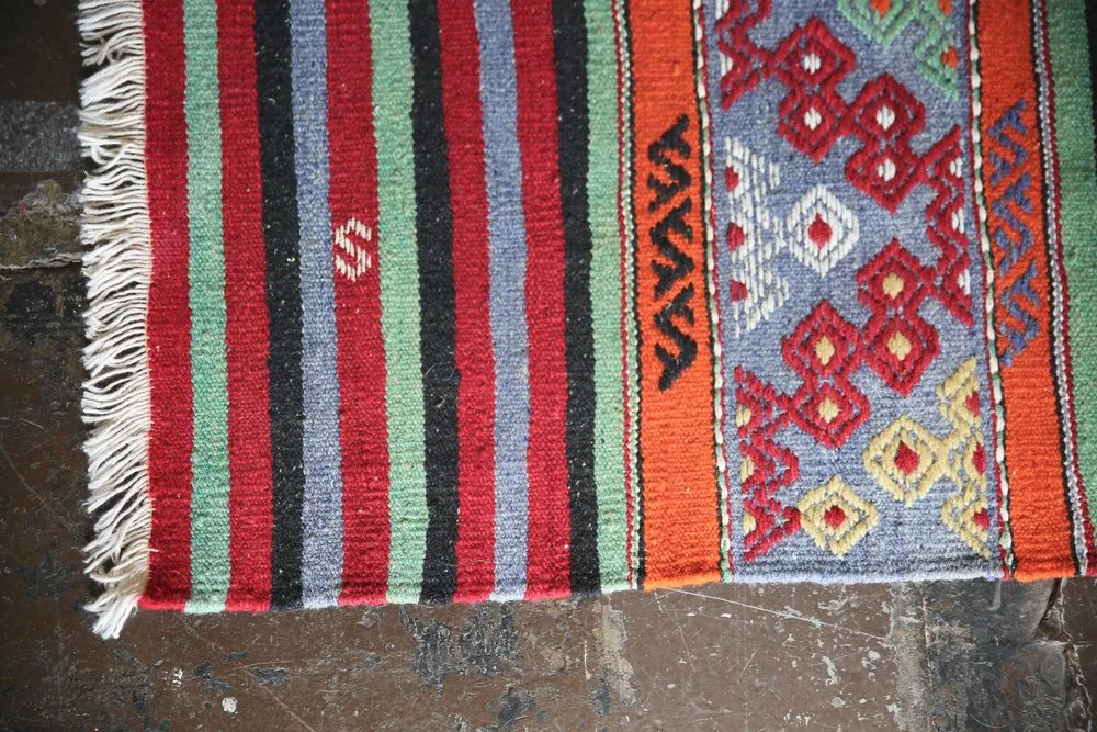 Vintage Aegean Cicim Kilim 5.7ftx10.4ft