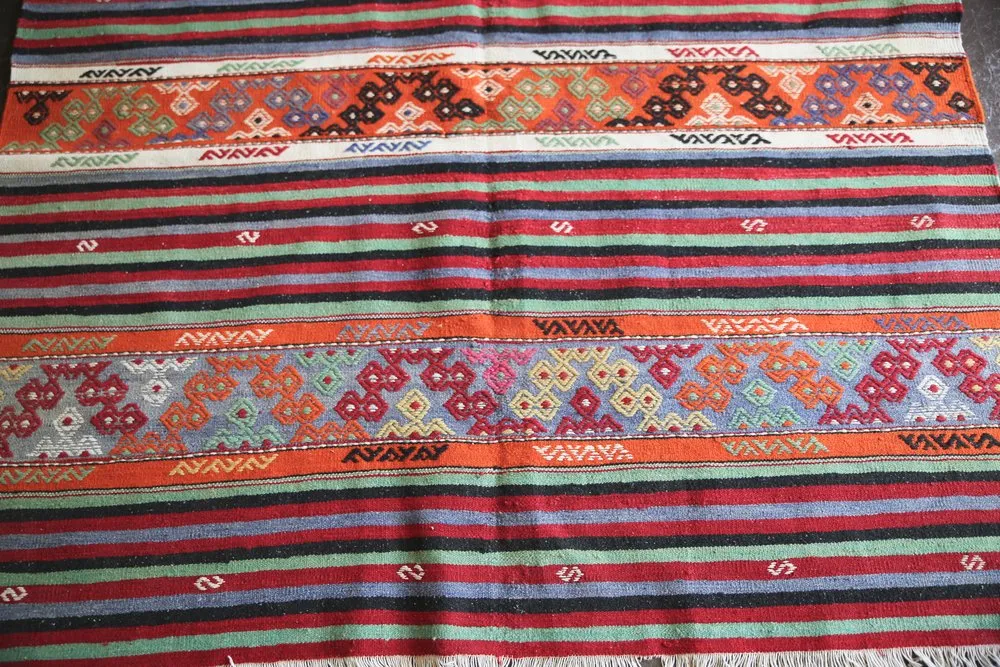 Vintage Aegean Cicim Kilim 5.7ftx10.4ft