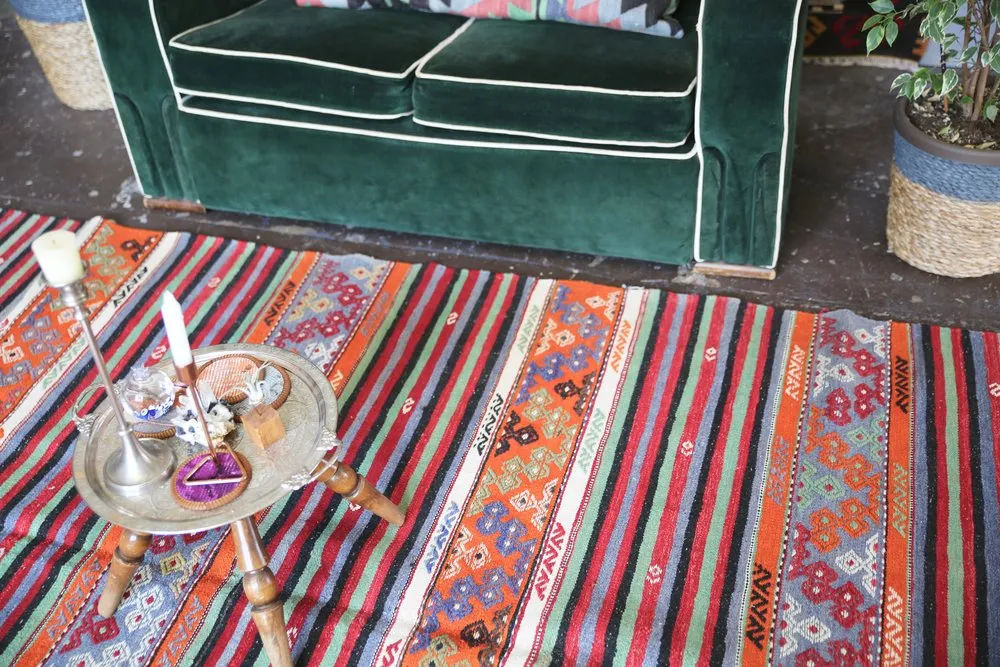 Vintage Aegean Cicim Kilim 5.7ftx10.4ft