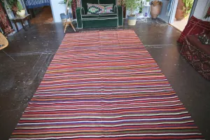 Vintage Aegean Kilim 6.3ftx12.10ft