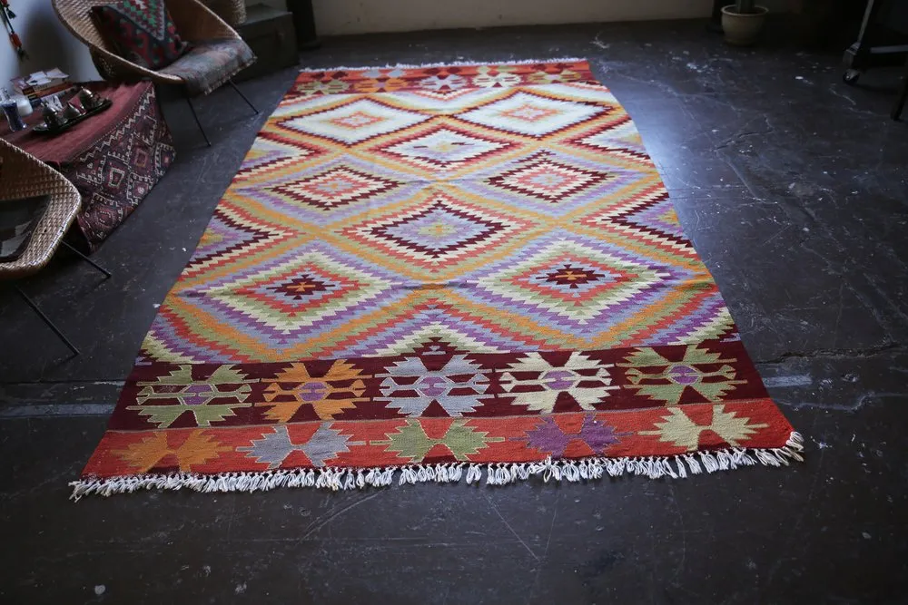 Vintage Antalya Kilim 5.9ftx10ft