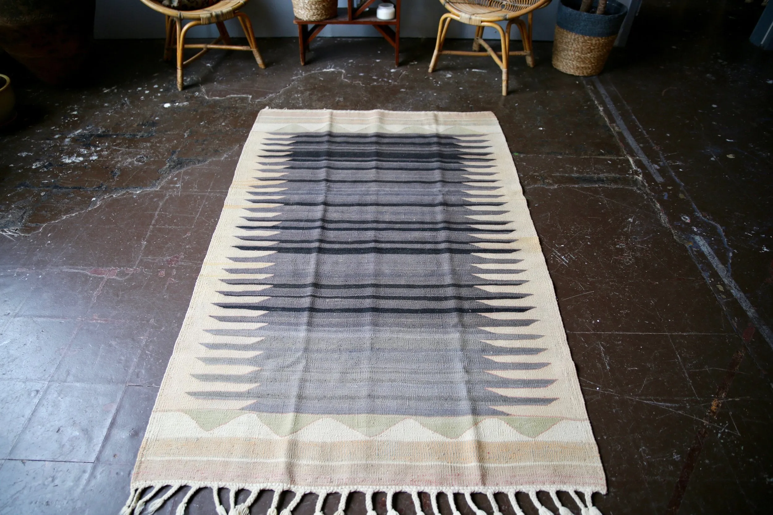 Vintage Bodrum Bos Kilim 3.11ft x 6.5ft