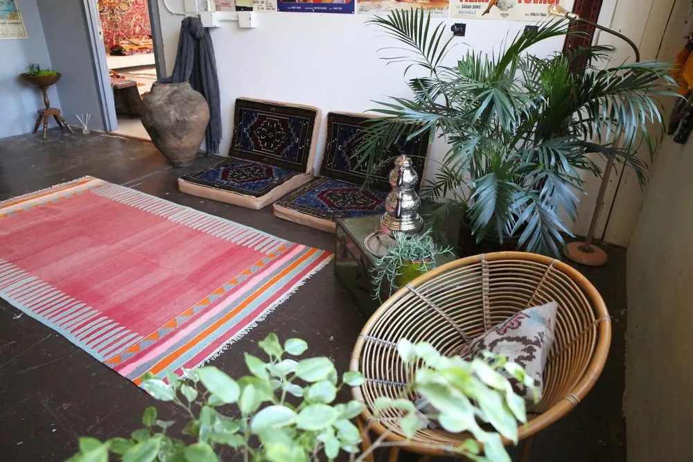 Vintage Bodrum Kilim 4.4ft x 8.3ft