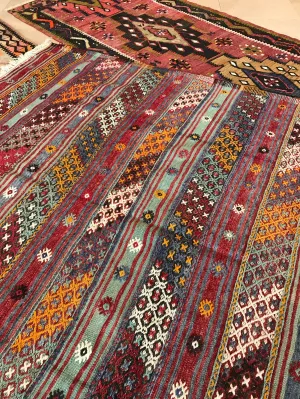 Vintage Denizli Cicim Kilim 5.7x7.10ft