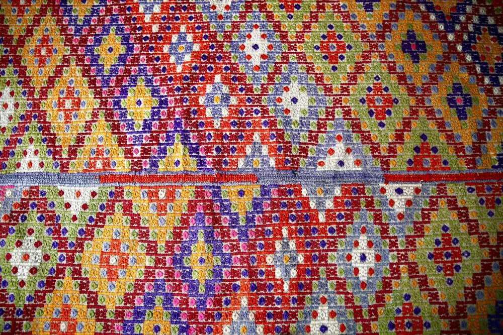 Vintage Denizli Cicim Kilim 5.9ftx8.11ft