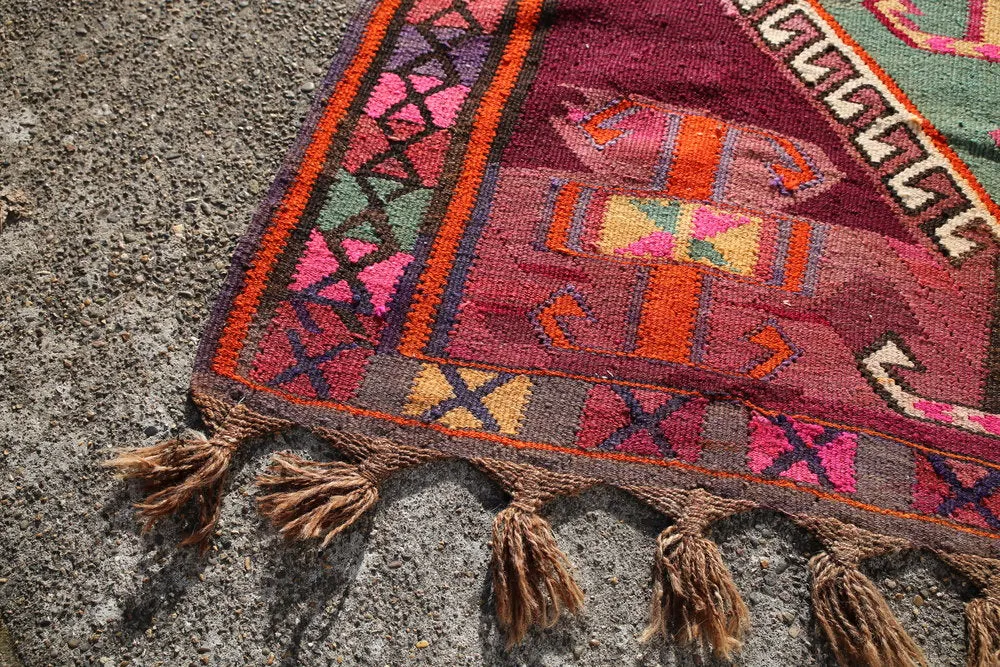 Vintage Kars Kilim 4.11x13.8ft