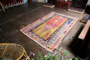 Vintage Konya Obruk Kilim 4.9ftx6.10ft