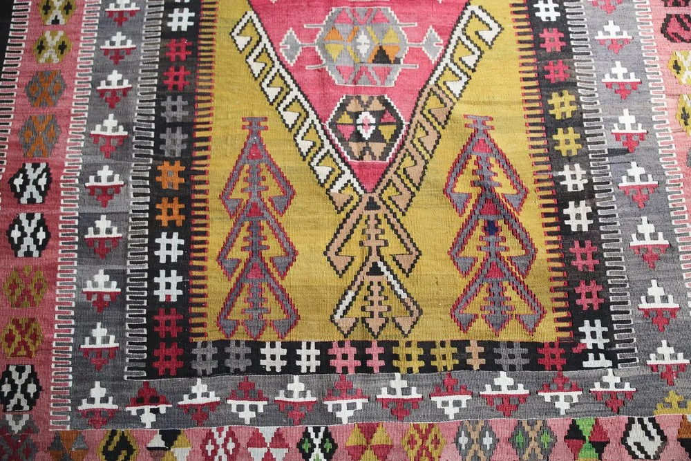 Vintage Konya Obruk Kilim 4.9ftx6.10ft