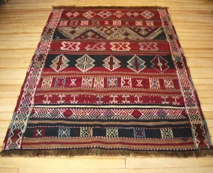 Vintage Maras Cicim Kilim 4.1x5.3ft
