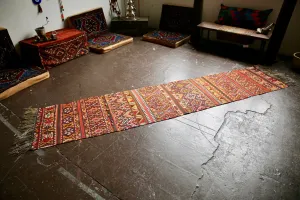 Vintage Maras Kilim Runner 2ft x 10.10ft