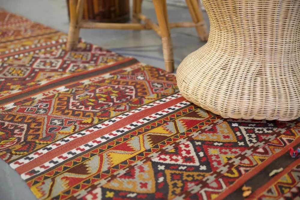 Vintage Maras Kilim Runner 2ft x 10.10ft