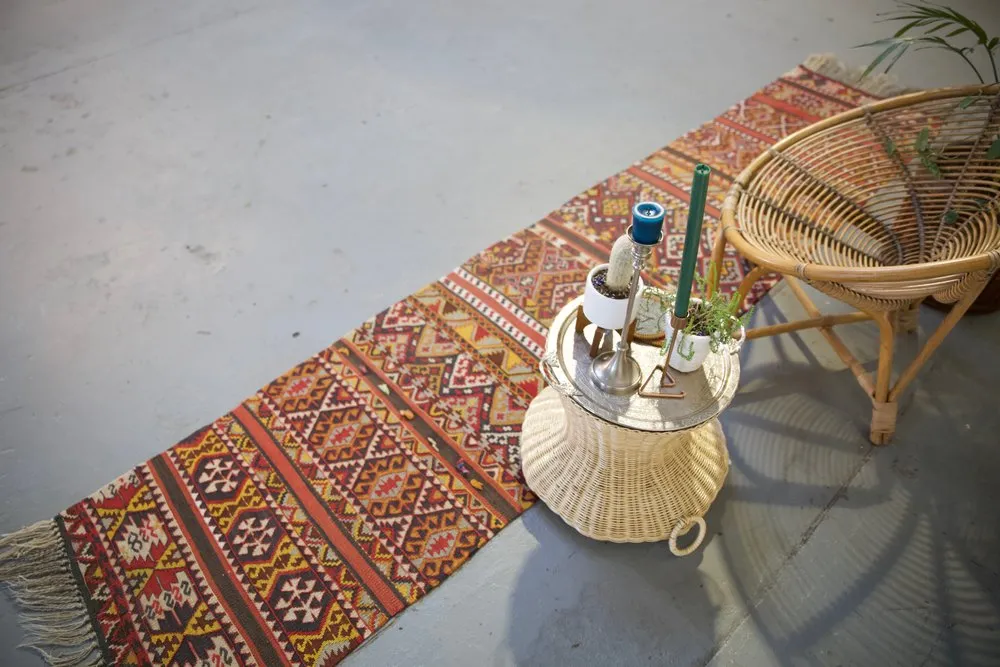 Vintage Maras Kilim Runner 2ft x 10.10ft