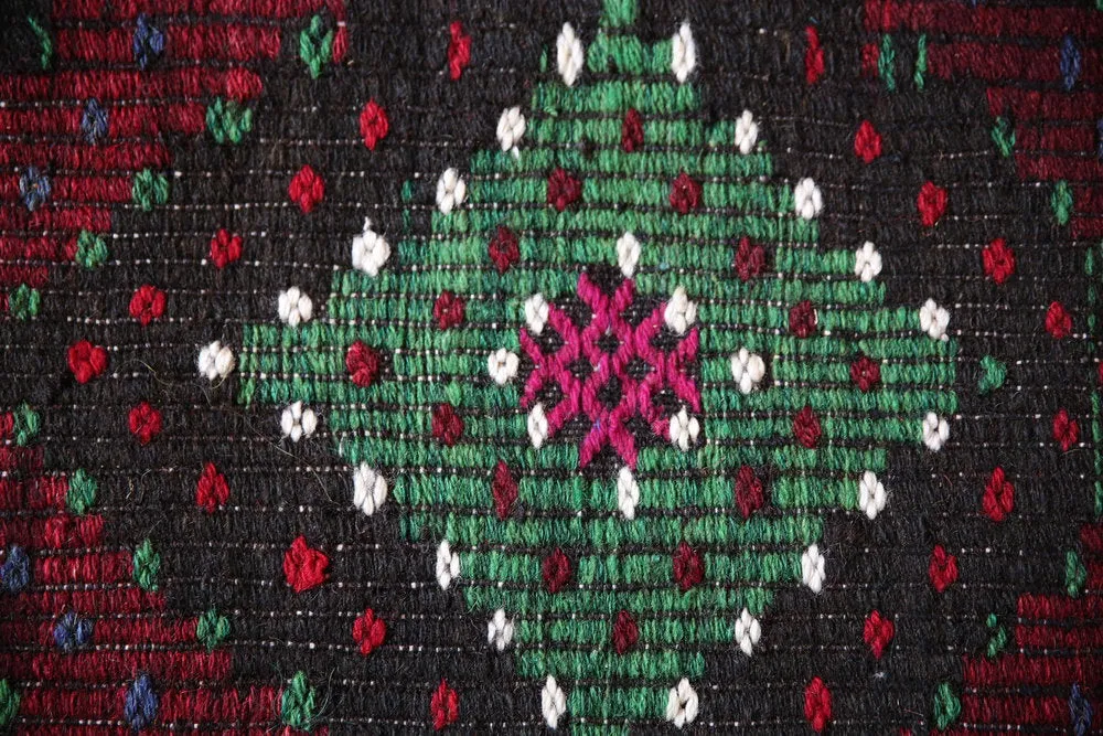 Vintage Mersin Mut Cicim Kilim 7.9ftx11.11ft