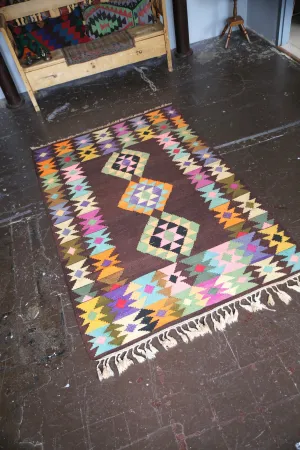 Vintage Milas Bencik Kilim 5.2ftx8.7ft
