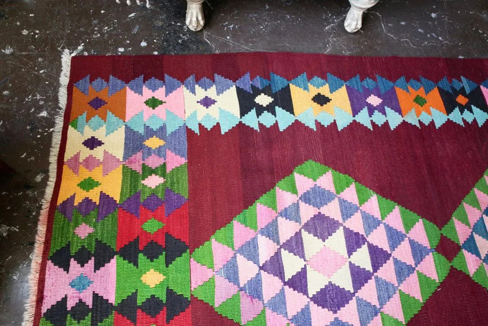 Vintage Milas Bencik Kilim 5.4x8.4ft