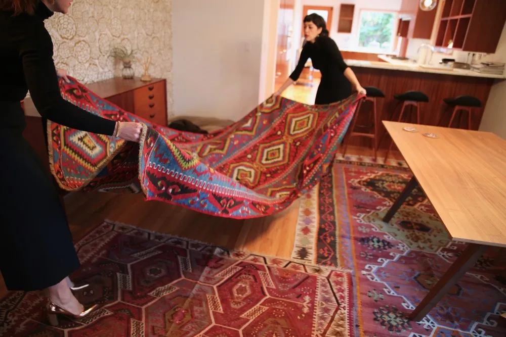 Vintage Ushak Esme Kilim 5.6ftx8.10ft