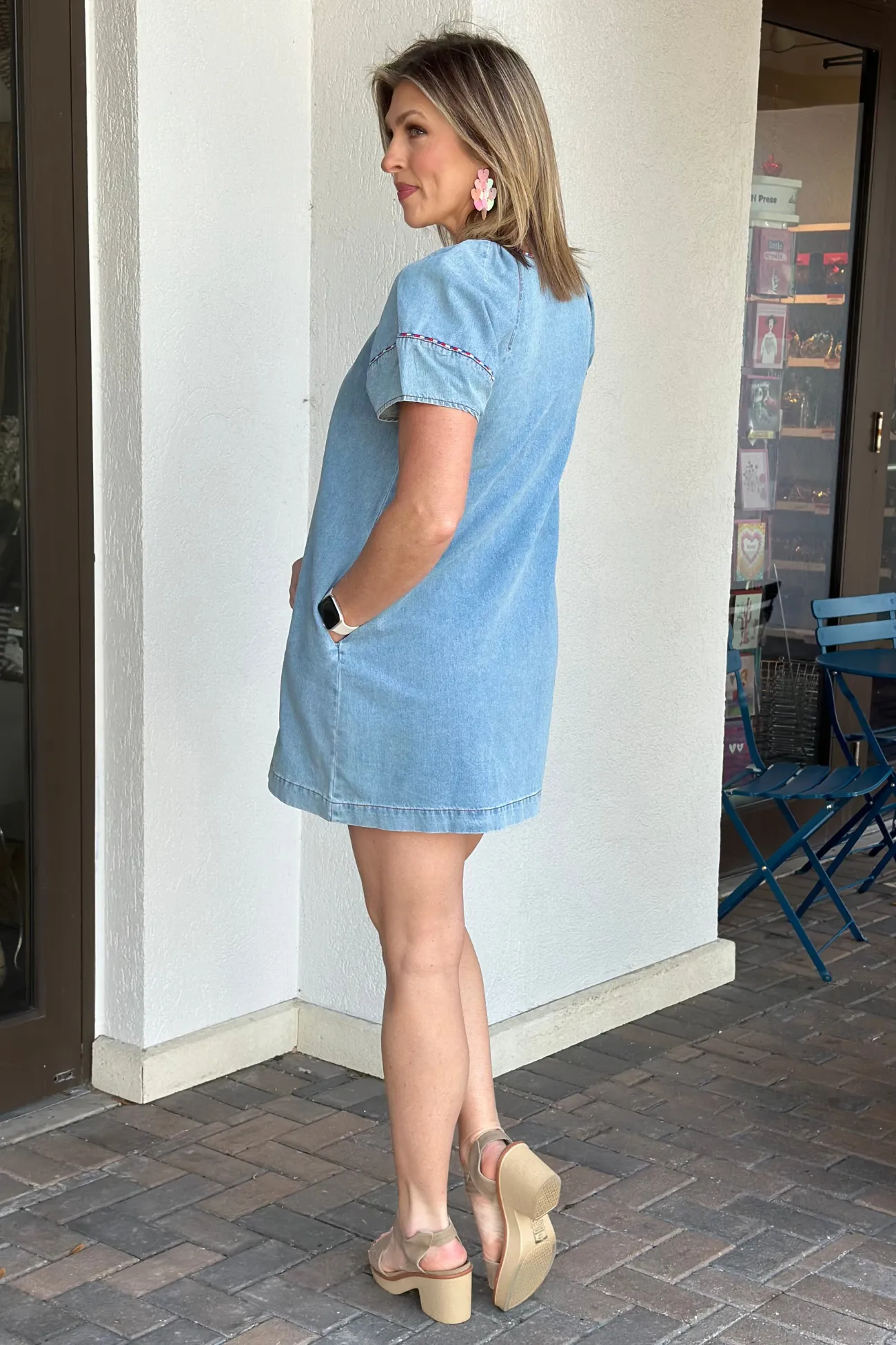 Voluminous Vibes Denim Dress