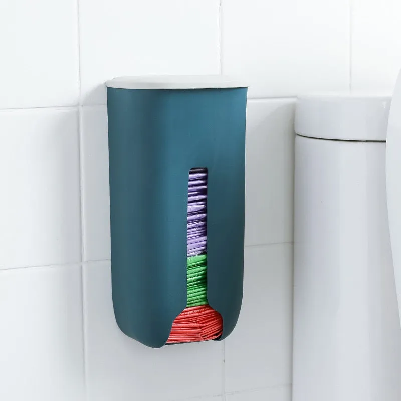 Wall Hanging Kitchen Garbage Bag Storage Box Organizer