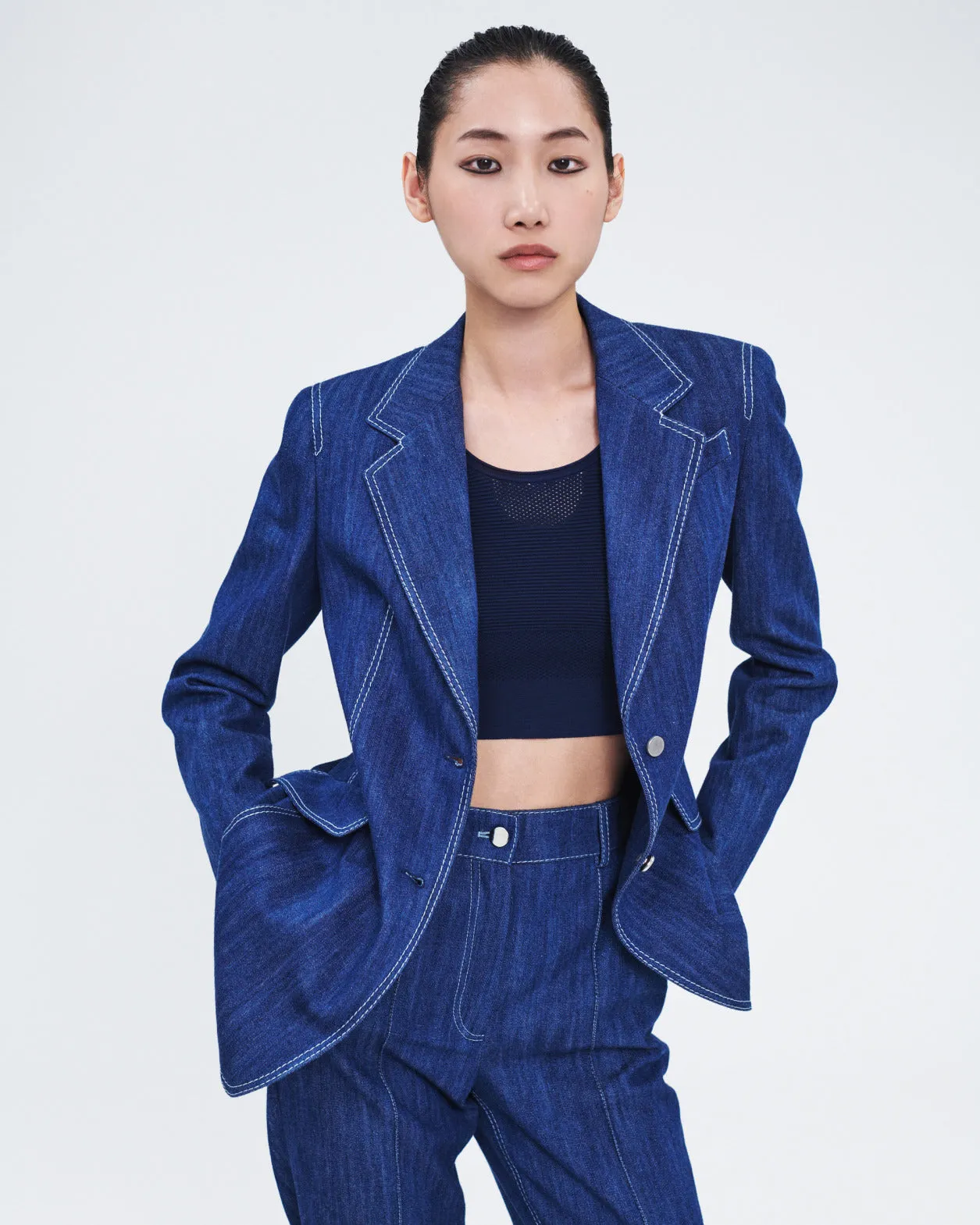 Washed Denim Blazer