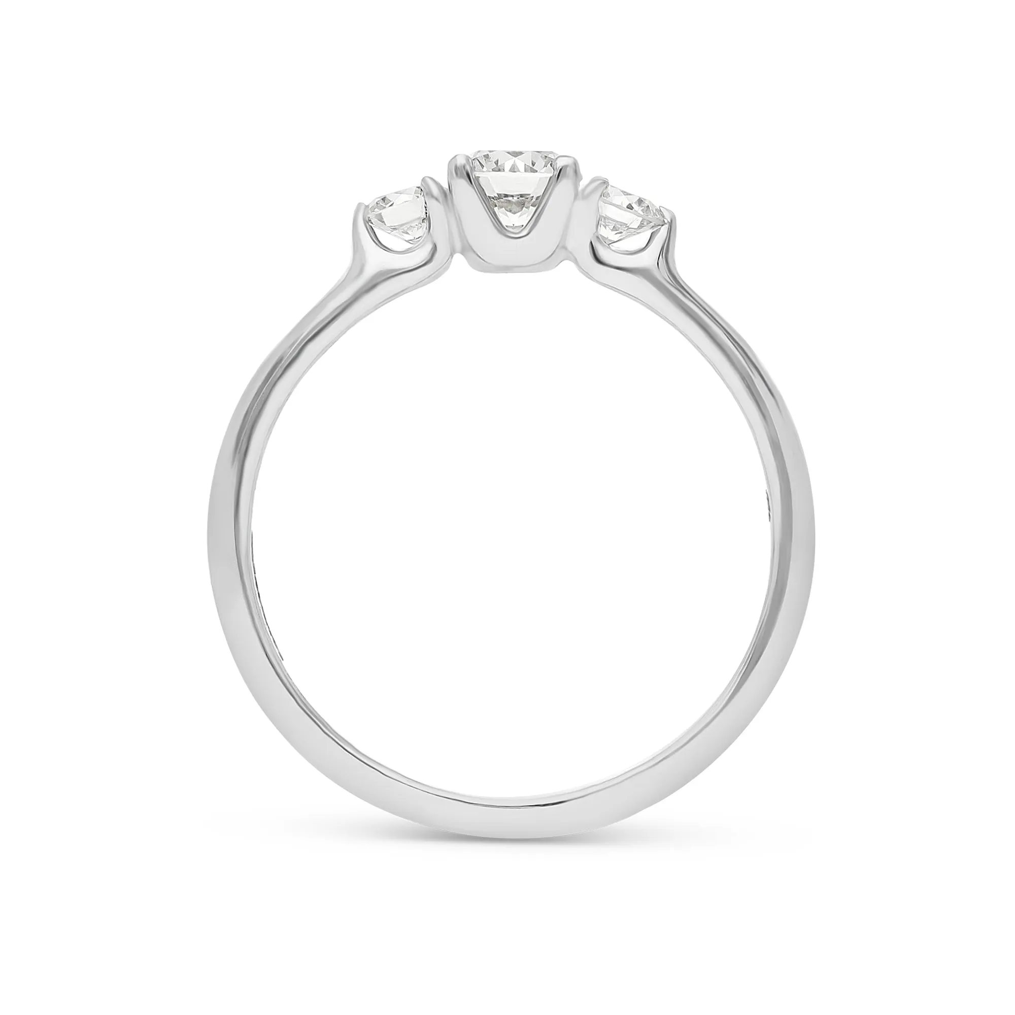 White Gold Three Stone Diamond Ring
