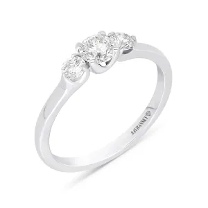 White Gold Three Stone Diamond Ring