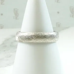 White Gold Wedding Band with Florentine Finish