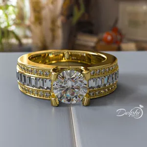Wide Gold Engagement Ring - 05GG39