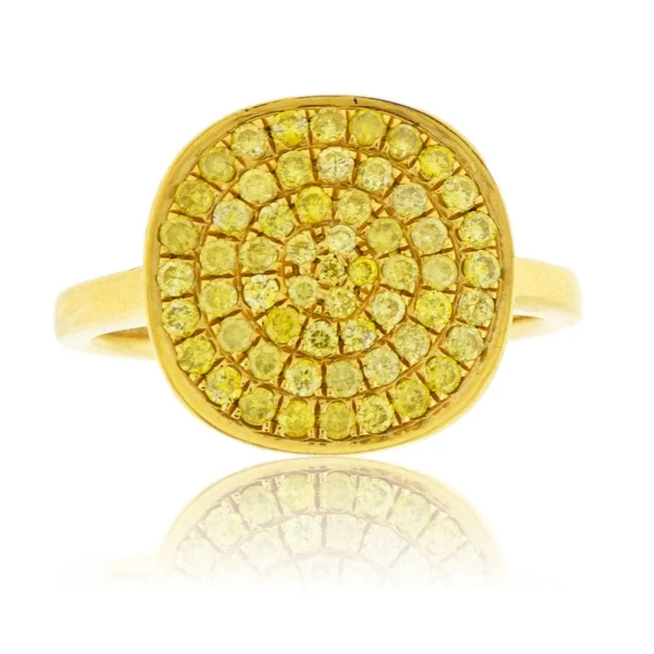 Yellow Diamond Cluster Ring