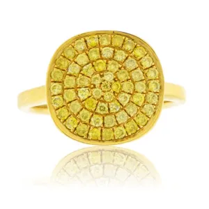 Yellow Diamond Cluster Ring