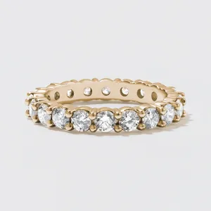 Yellow Gold Diamond Eternity Wedding Band - Polished 3mm