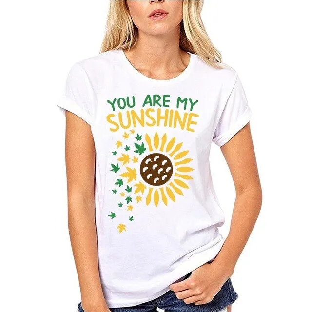 You Are My Sunshine Sunflower Weed Funny 420 Cbd Stoner Gift T-Shirt Cotton Short Sleeve Tee Shirt