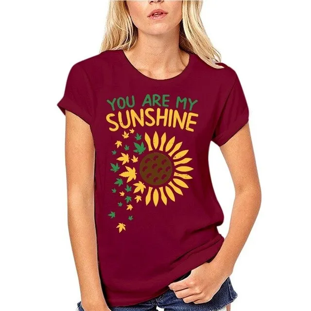 You Are My Sunshine Sunflower Weed Funny 420 Cbd Stoner Gift T-Shirt Cotton Short Sleeve Tee Shirt