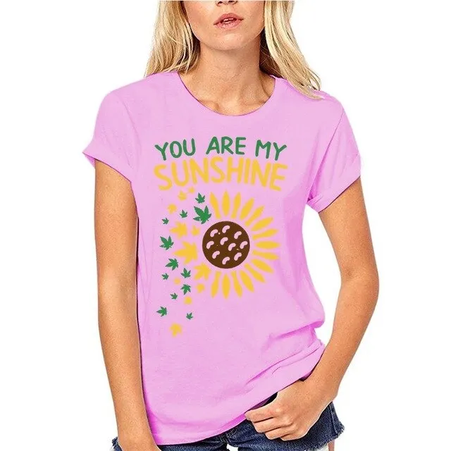 You Are My Sunshine Sunflower Weed Funny 420 Cbd Stoner Gift T-Shirt Cotton Short Sleeve Tee Shirt
