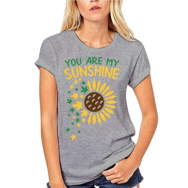 You Are My Sunshine Sunflower Weed Funny 420 Cbd Stoner Gift T-Shirt Cotton Short Sleeve Tee Shirt