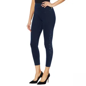Yummie Women's Plus Size Denim Jeggings With Embroidered Detail